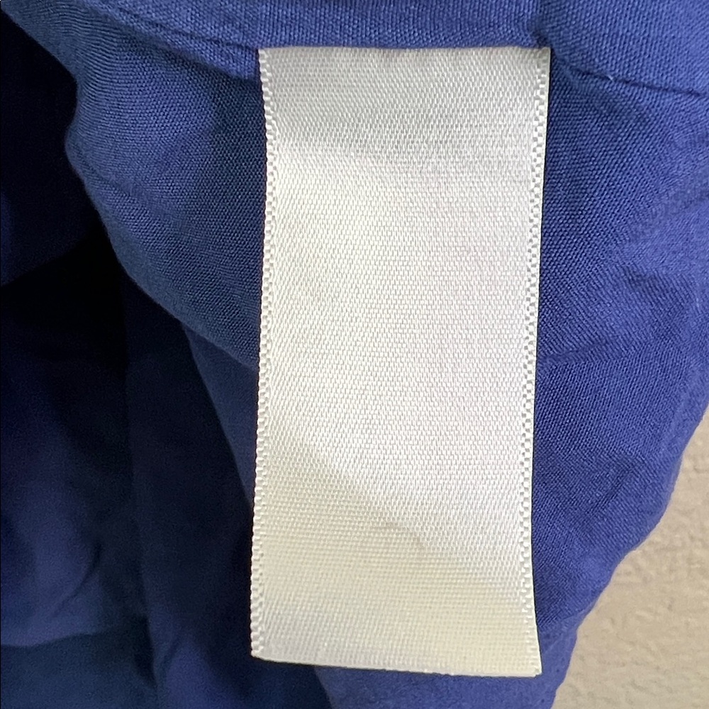 J. Marie Woven Embroidered Ruffled Cap Sleeve Top Size L In Cobalt Blue - Picture 9 of 12